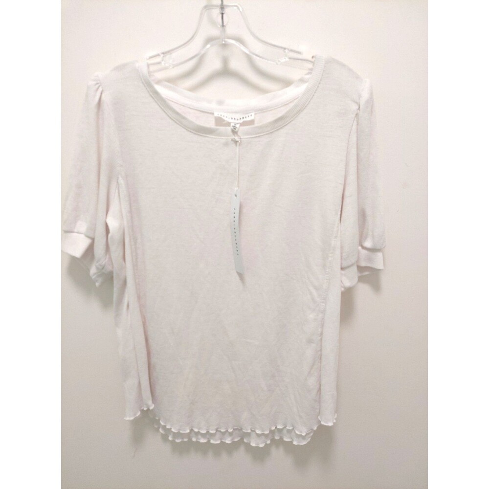 Jane And Delancey White Ribbed Top With Scallop Bottom NWT